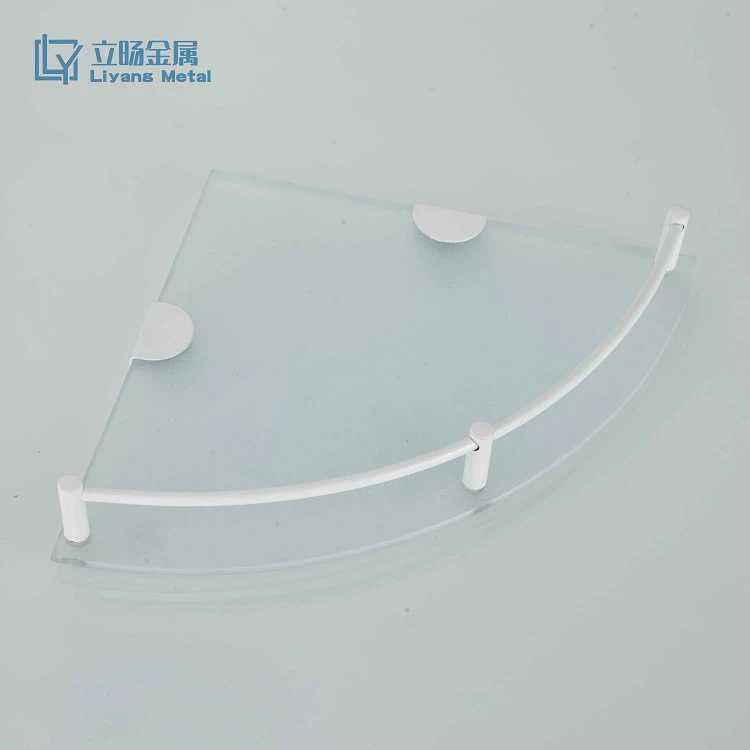 מדף לאמבטיה מזכוכית חלבית