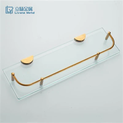 מדף קיר מזכוכית זהב