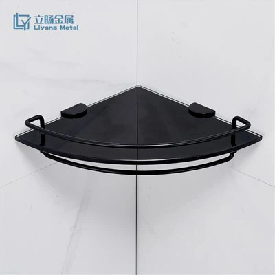 מדף פינתי למקלחת שחור מט